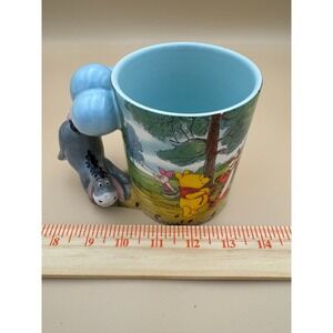 Disney Winnie the Pooh Eeyore 3D Sculpted Handle Ceramic Coffee Mug Blue Balloon